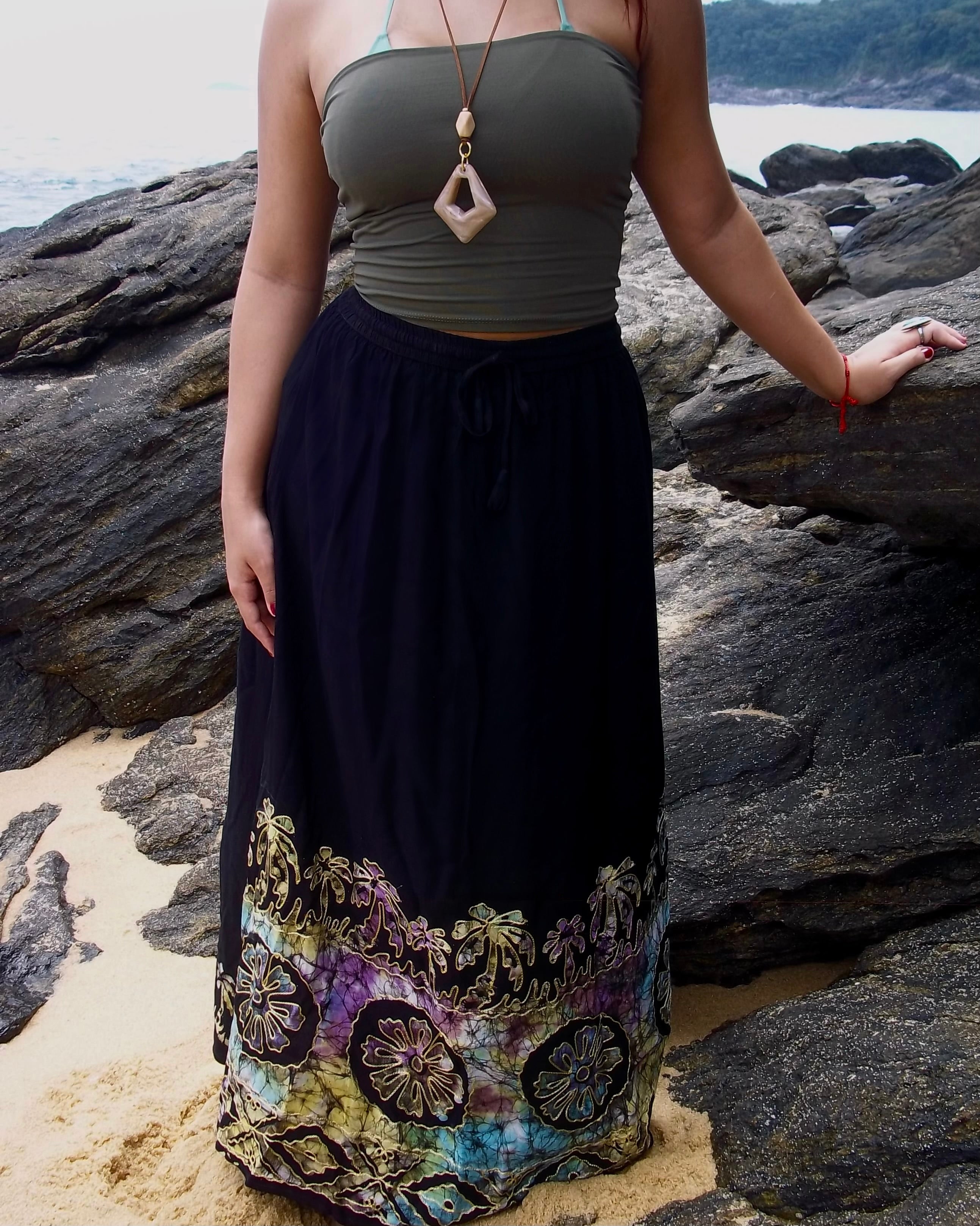 Saia Tropical - Verde e Lilás