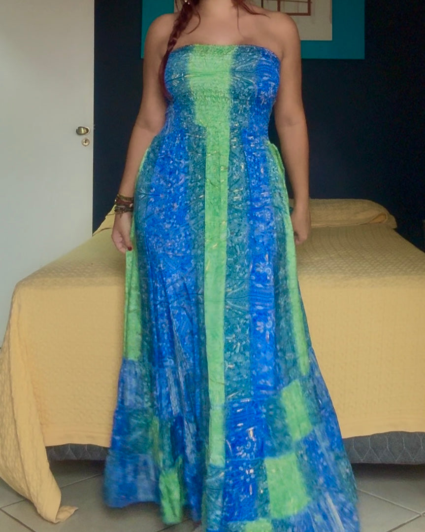 Vestido Mystic - Azul e Verde